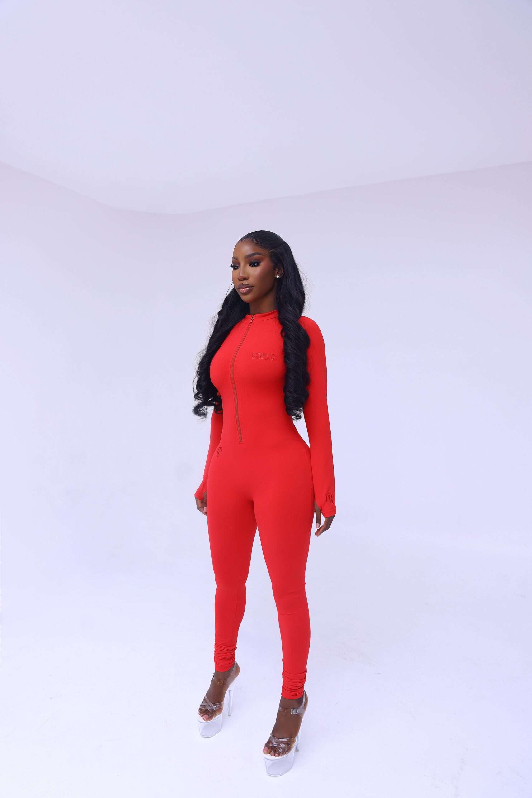 Ruby chic red jumpsuit (Straight)
