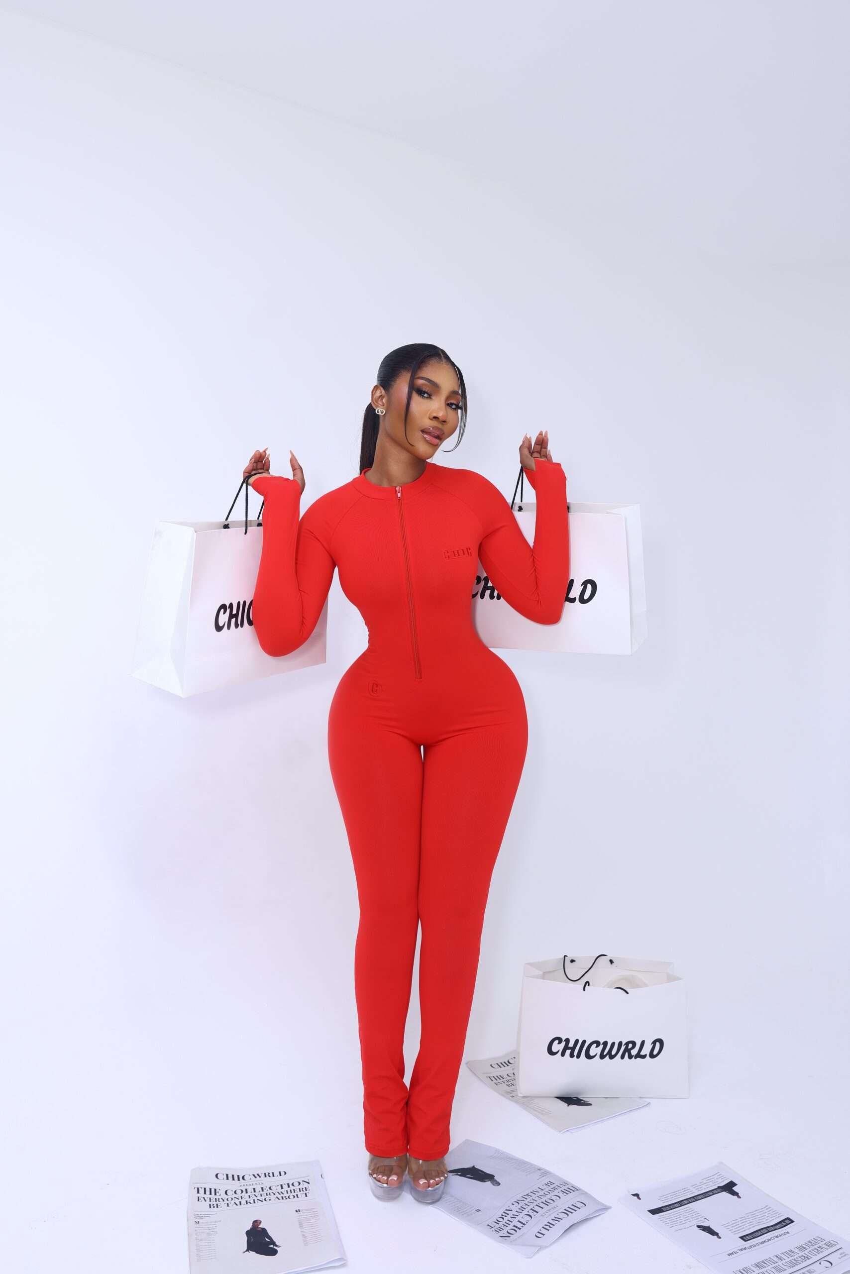 Ruby chic red jumpsuit (Flared) - Image 2