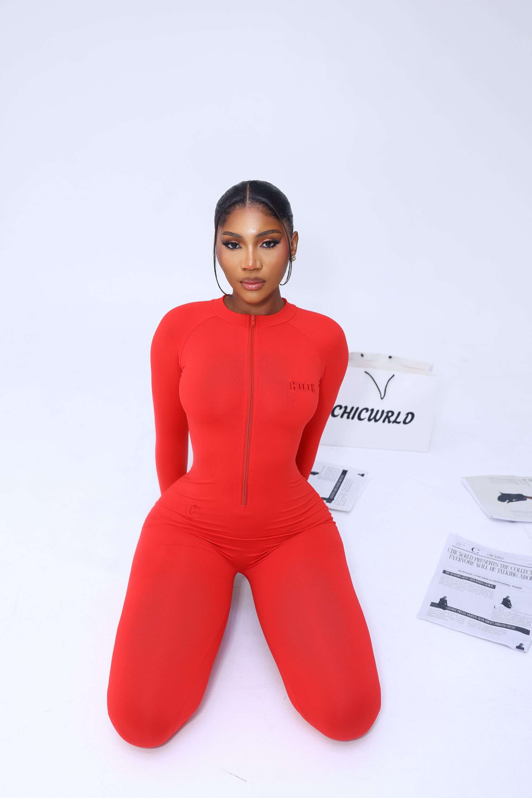 Ruby chic red jumpsuit (Straight) - Image 2