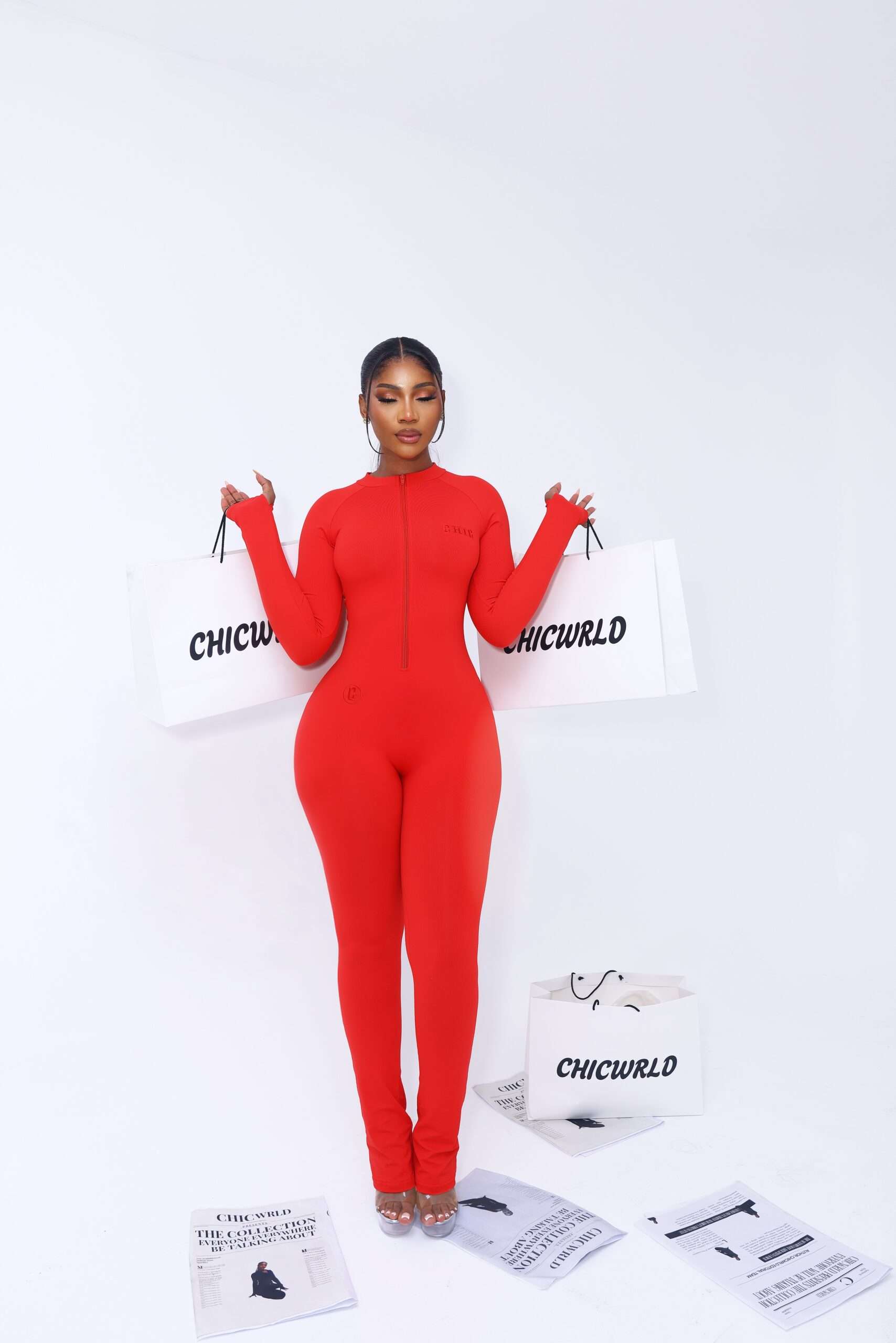 Ruby chic red jumpsuit (Flared)